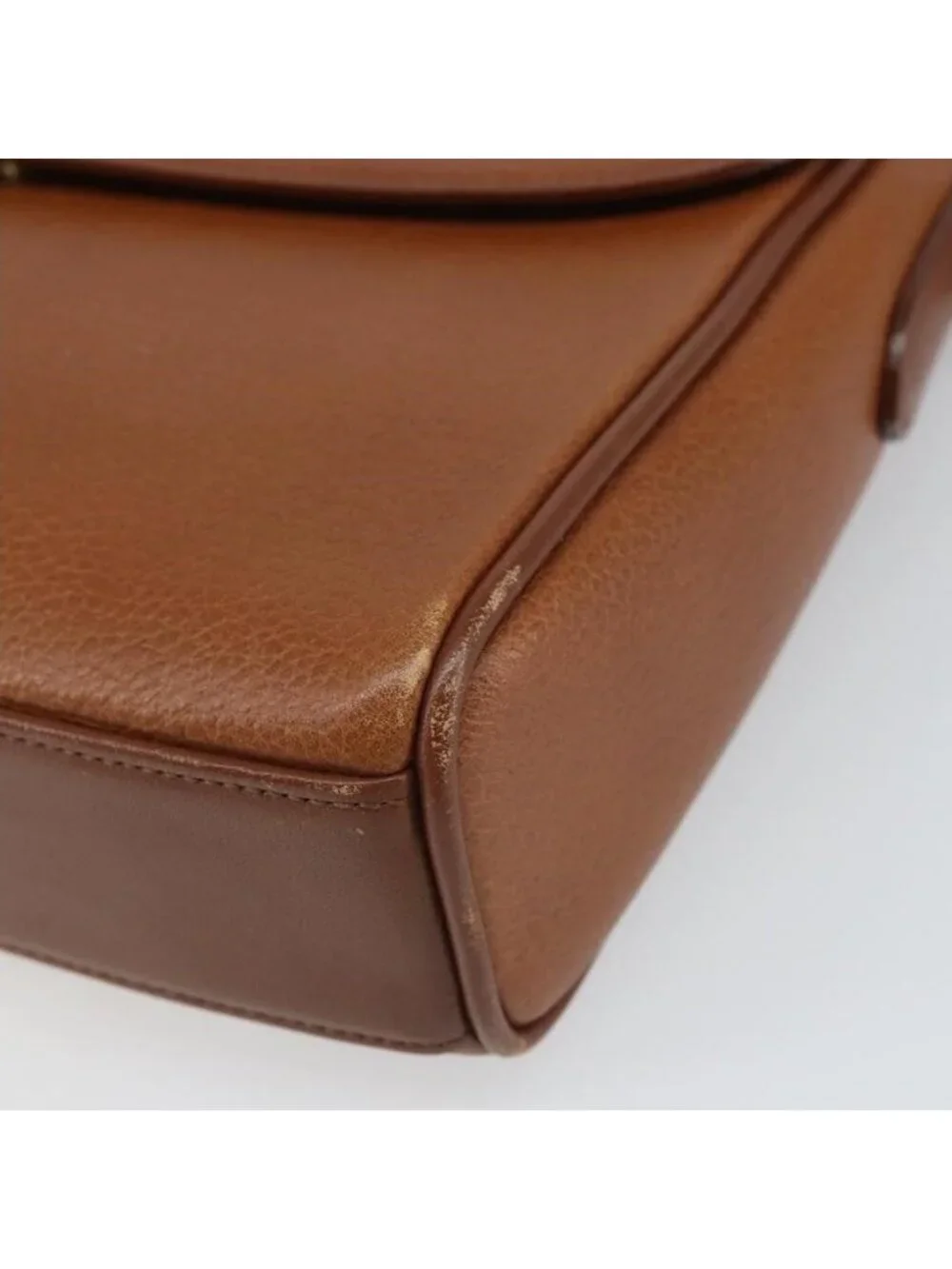 Authentic Burberrys Shoulder Bag Leather Brown Gold - Picture 2 of 16